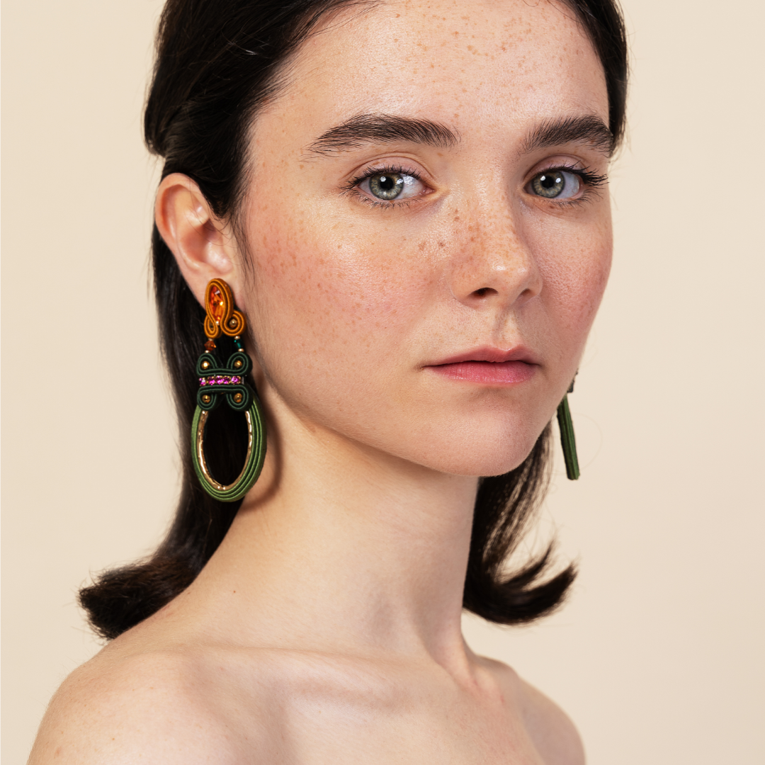 Earrings 'Secret Garden' long