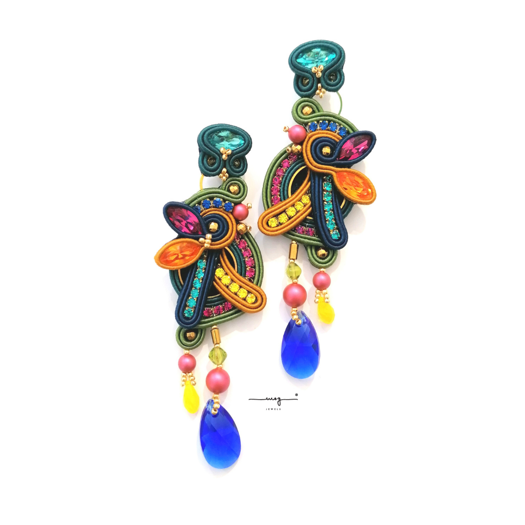 Earrings 'Amazzonia' long size